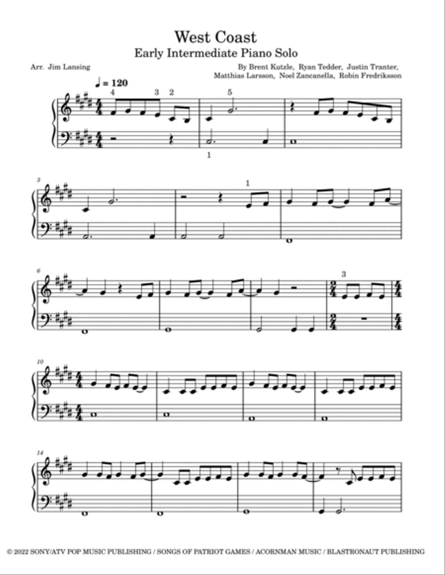 West Coast Piano Method scores gallery preview page 2
