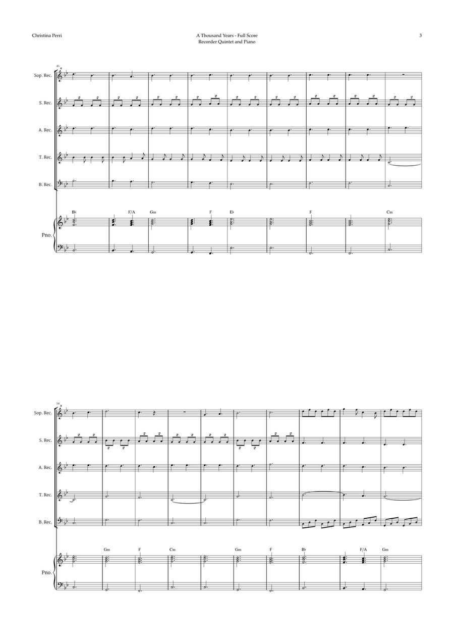 A Thousand Years Recorder scores gallery preview page 3