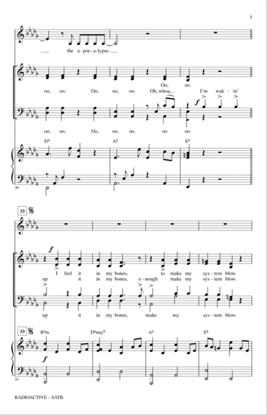 Radioactive Radioactive 4-Part scores gallery preview page 4