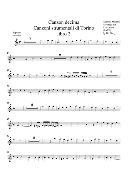 Canzon no.10 (Canzoni strumentali libro 2 di Torino)