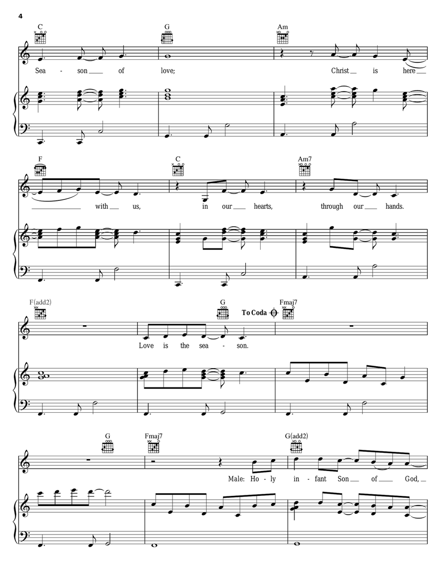 Season Of Love Season Of Love Piano, Vocal, Guitar scores gallery preview page 4