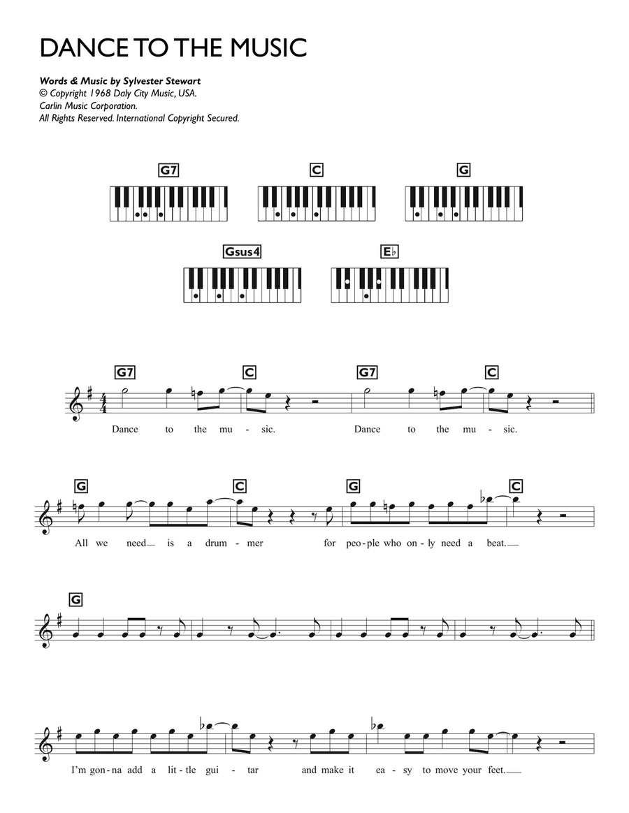 Dance To The Music Piano Solo scores gallery preview page 1