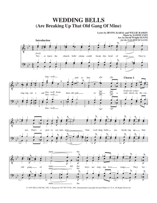 Wedding Bells (are Breaking Up That Old Gang Of Mine) - Score Only