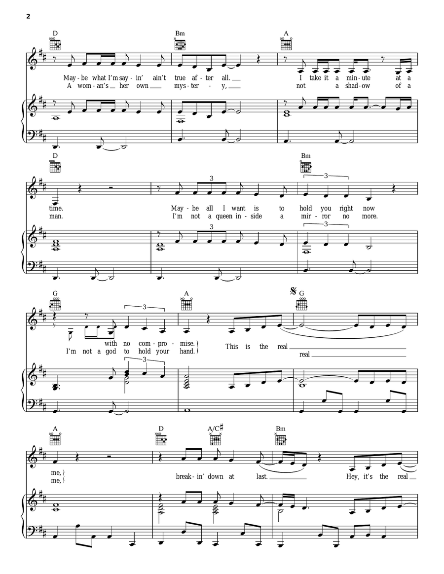 The Real Me The Real Me Piano, Vocal, Guitar scores gallery preview page 2