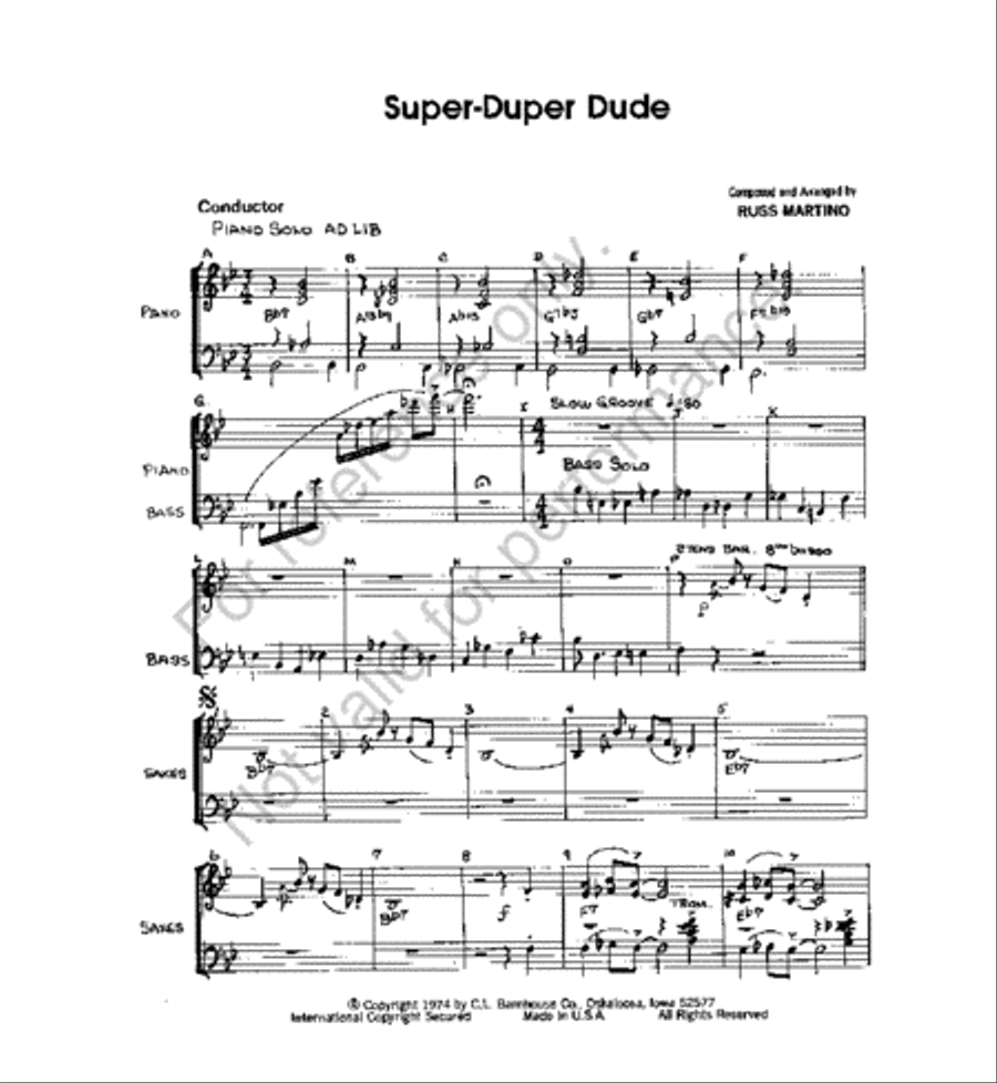 Super-Duper-Dude Super-Duper-Dude Jazz Ensemble scores gallery preview page 2