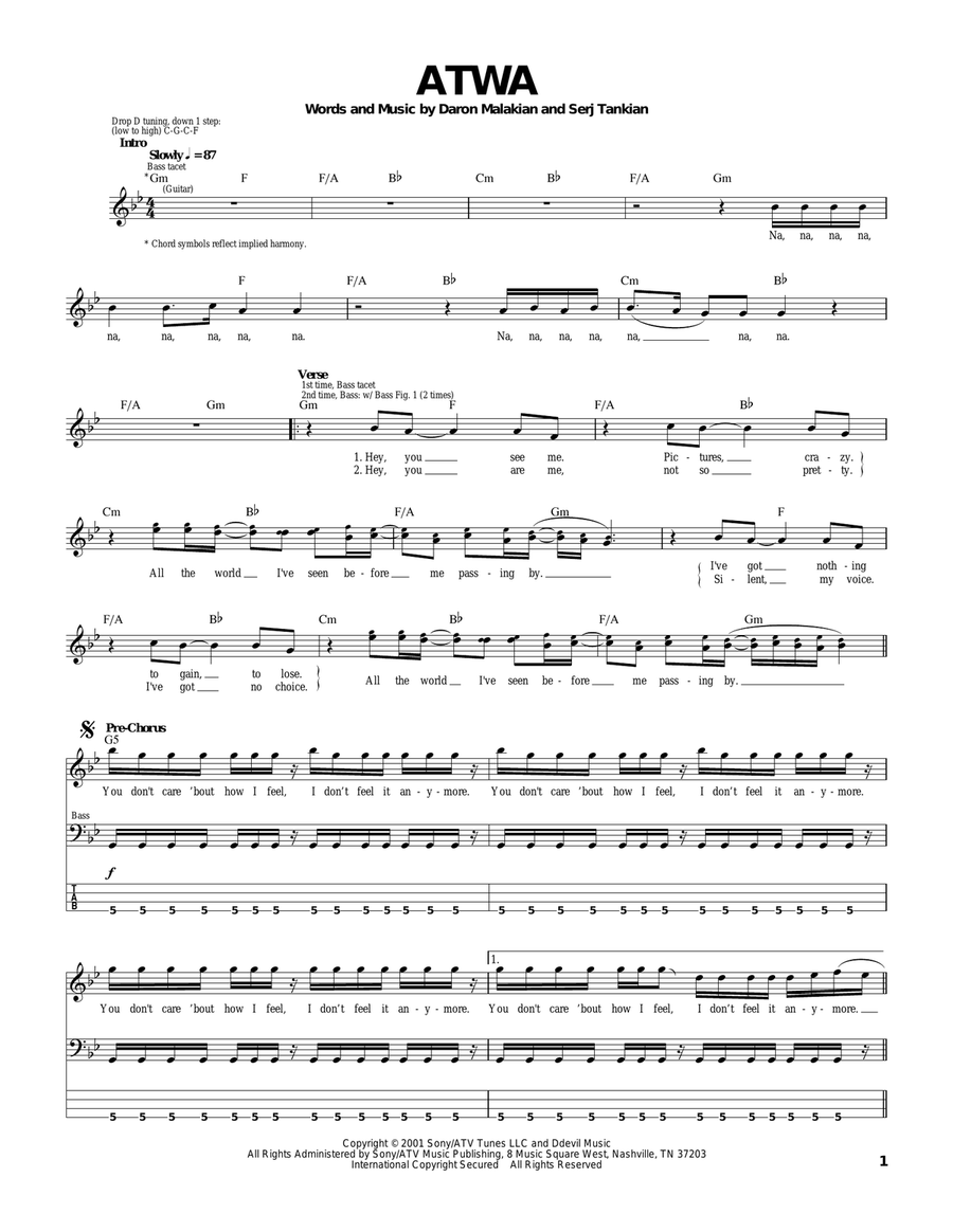 ATWA Electric Guitar scores gallery preview page 1