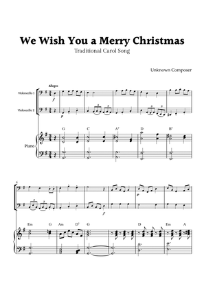 We Wish you a Merry Christmas Cello Duet with Piano