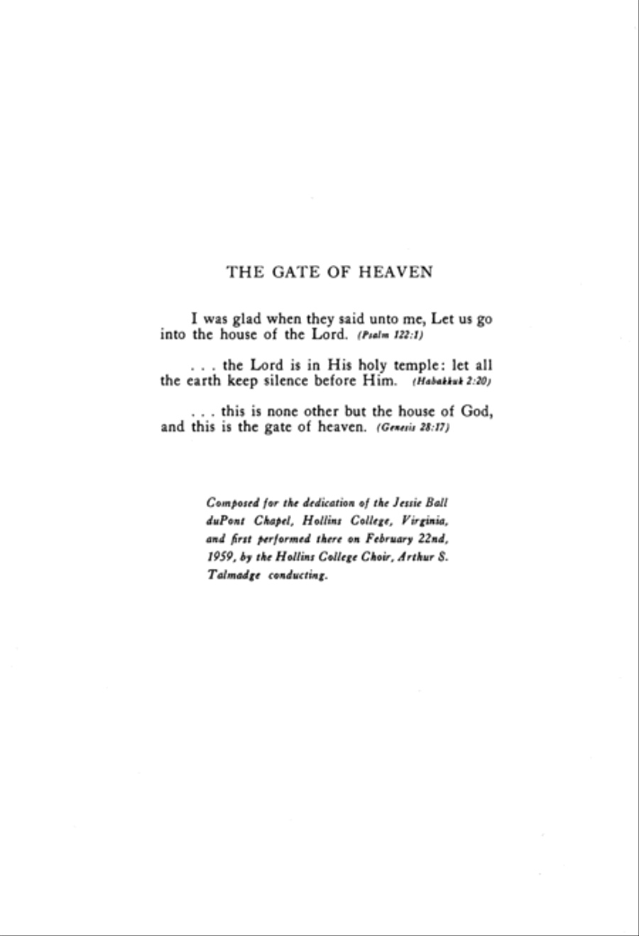 The Gate of Heaven 4-Part scores gallery preview page 2