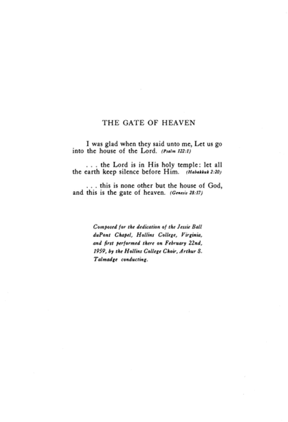 The Gate of Heaven (Downloadable)