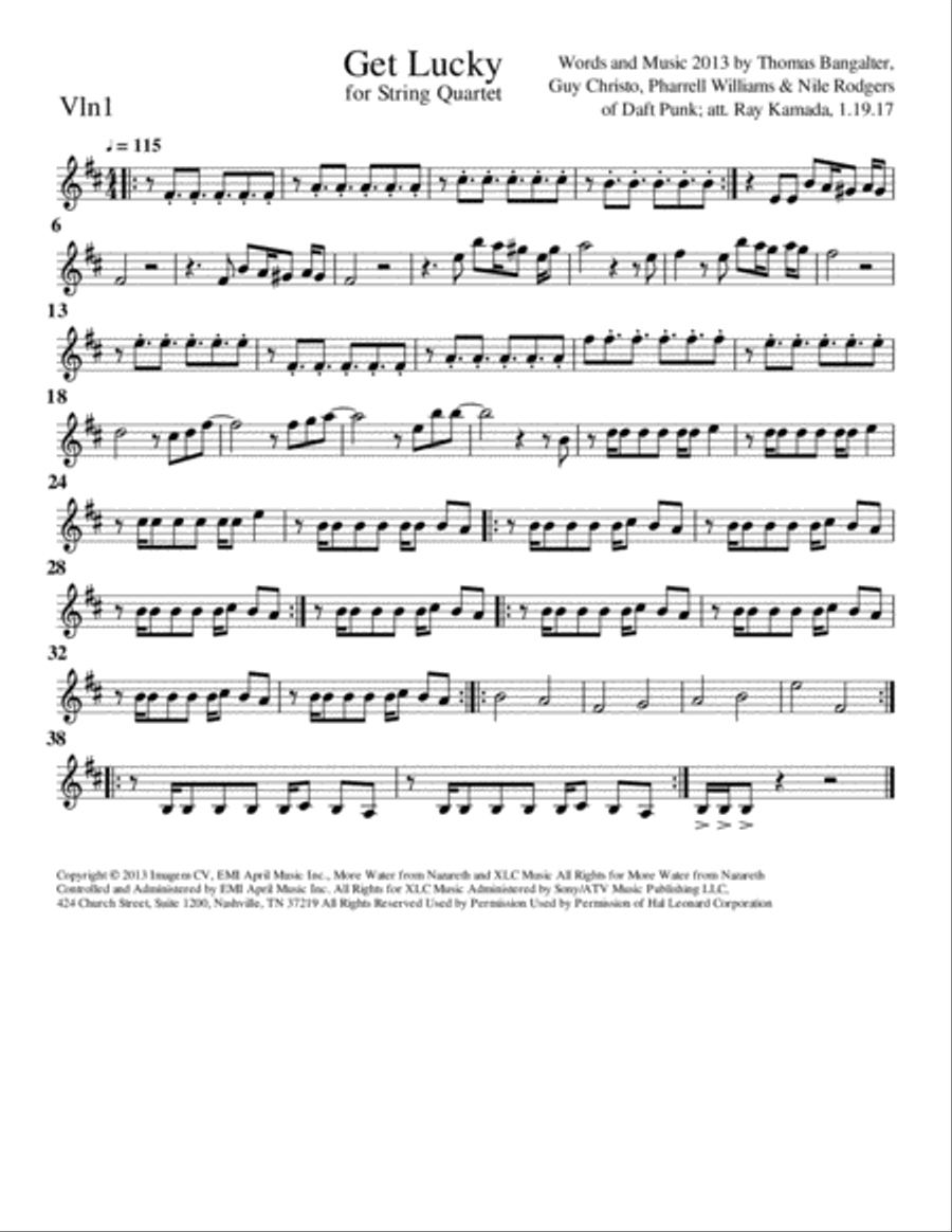 Get Lucky String Quartet scores gallery preview page 3