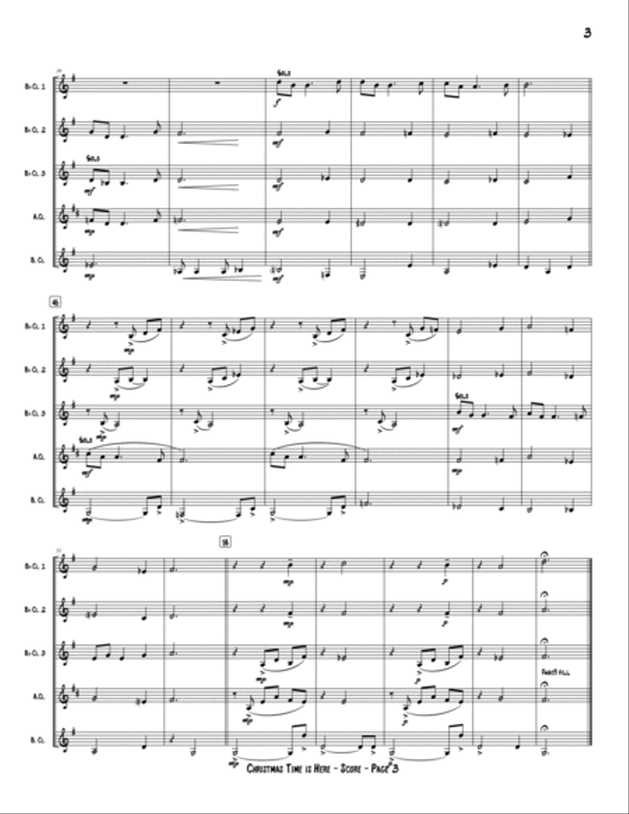 Christmas Time Is Here Clarinet Choir scores gallery preview page 5