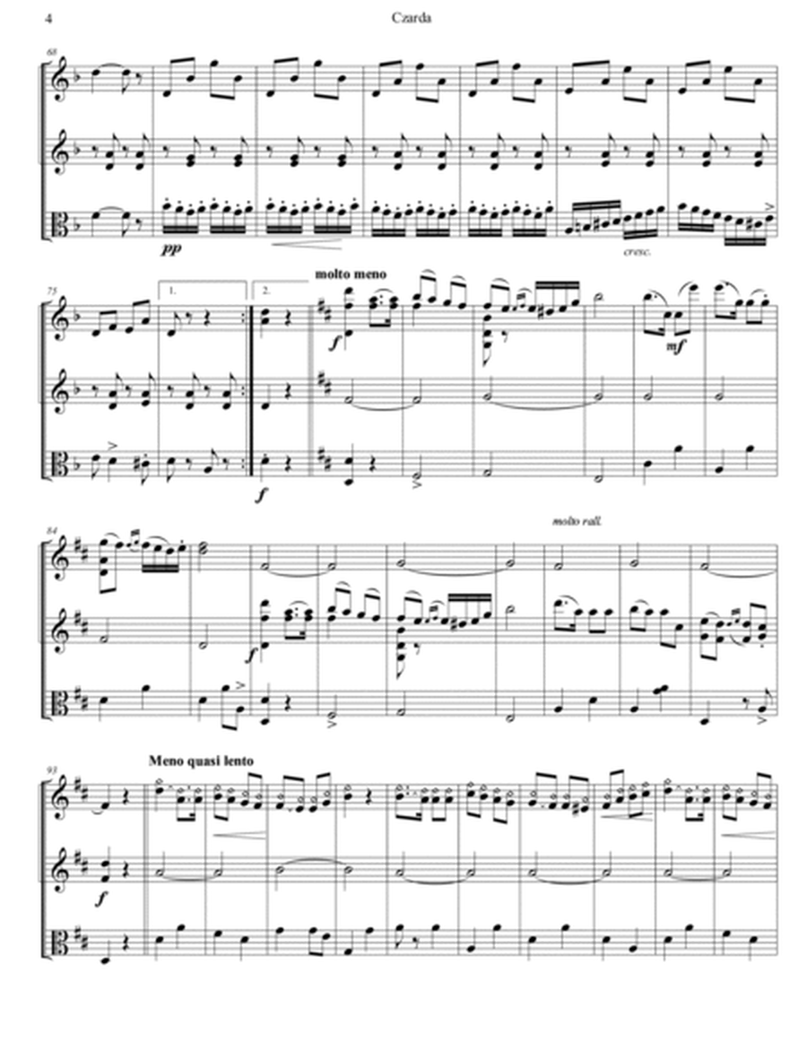 Vittorio Monti - Czardas arr. for 2 violins and viola (score and parts)