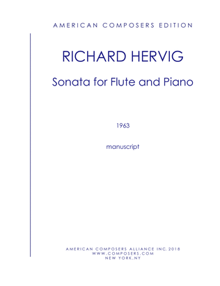 Book cover for [Hervig] Sonata for Flute and Piano