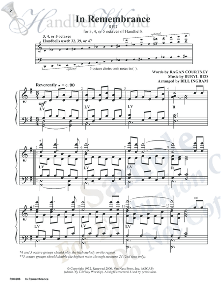 In Remembrance 5-Octaves scores gallery preview page 2
