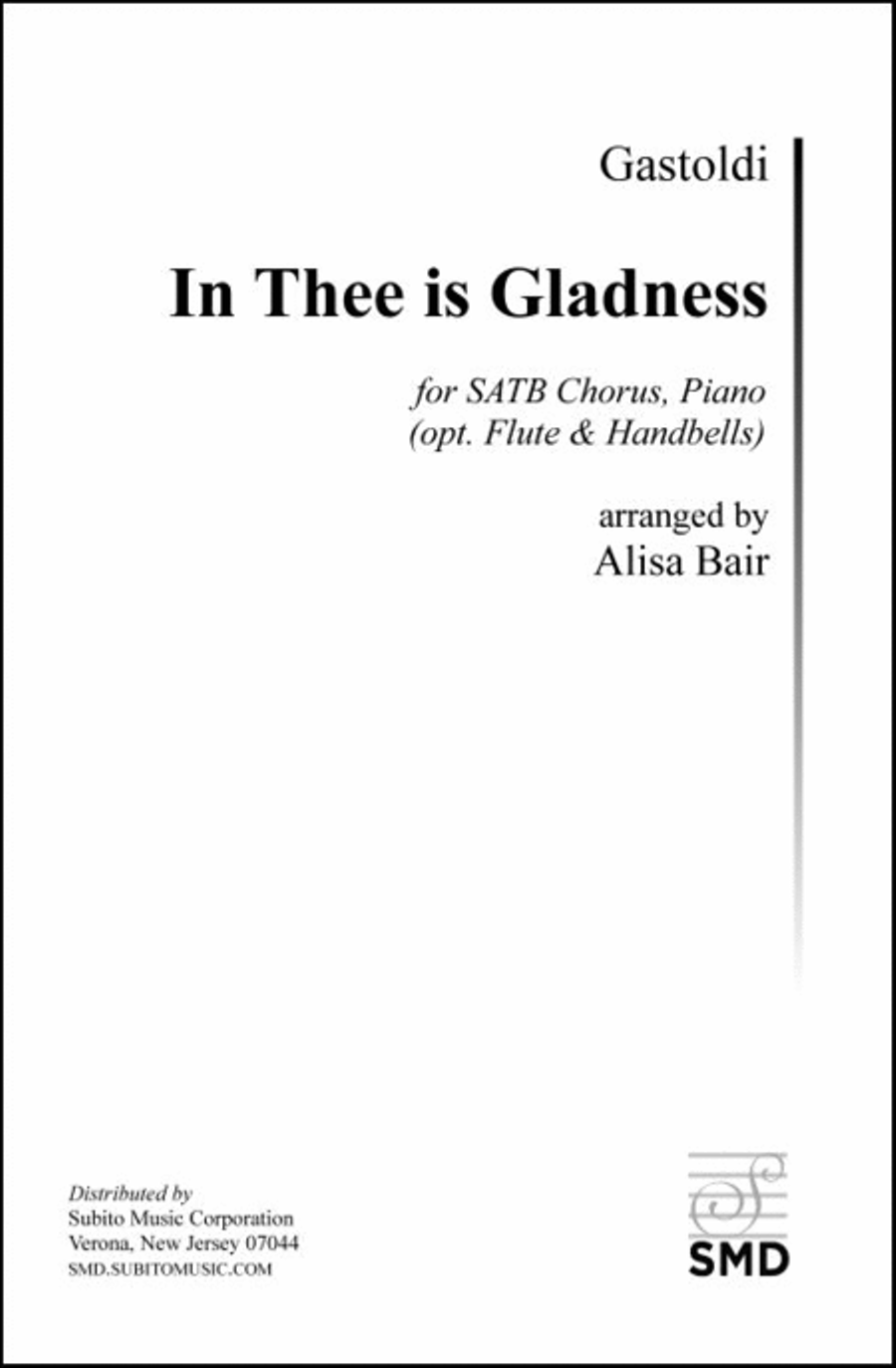 In Thee Is Gladness (Handbell part) 4-Part scores gallery preview page 3