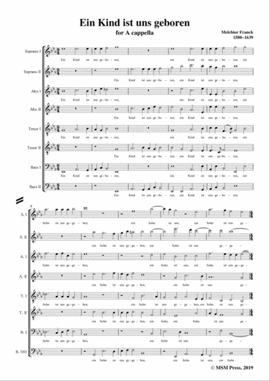 Franck-Ein Kind ist uns geboren,in E flat Major,for A cappella 4-Part scores gallery preview page 3