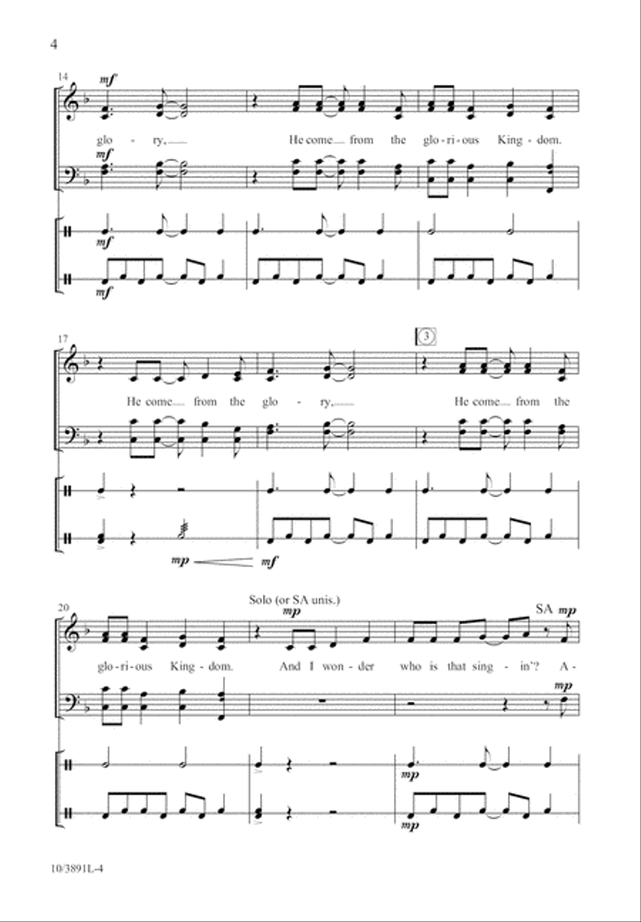 He Come from the Glory He Come from the Glory 4-Part scores gallery preview page 5