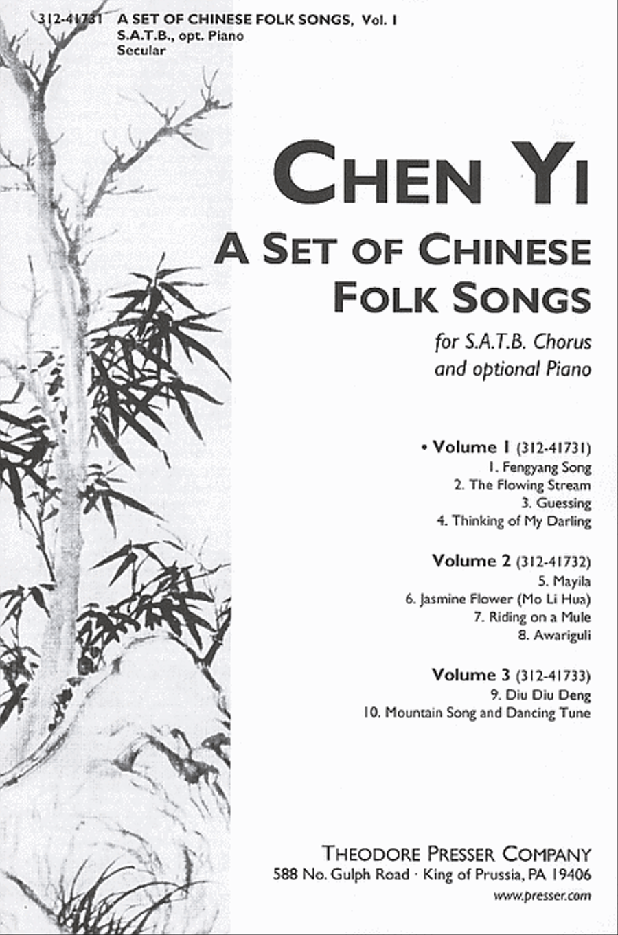 A Set of Chinese Folk Songs 4-Part scores gallery preview page 1