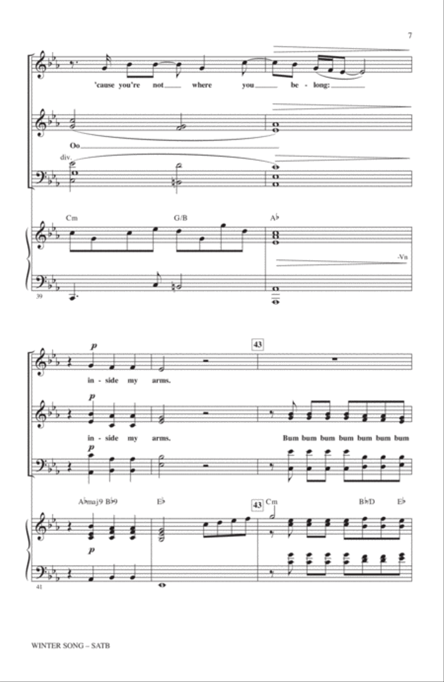 Winter Song (arr. Mac Huff) 4-Part scores gallery preview page 6