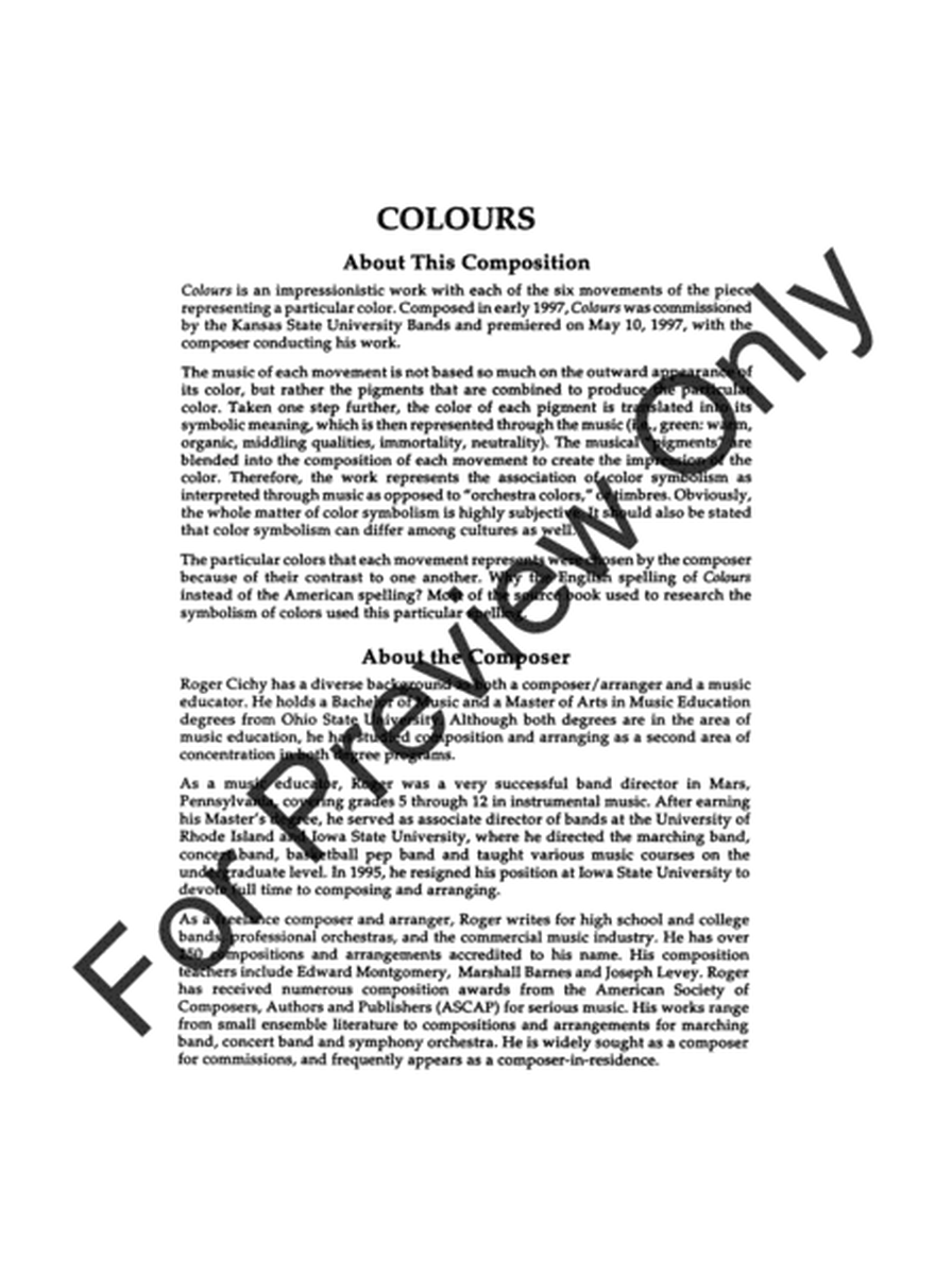 Colours - Full Score image number null