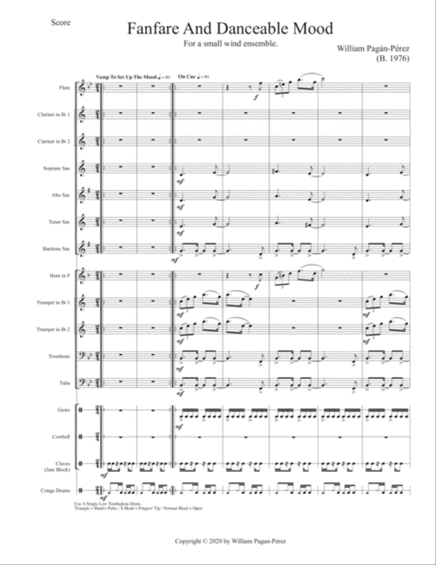 Fanfare and Danceable Mood For Small Wind Ensemble Concert Band scores gallery preview page 3