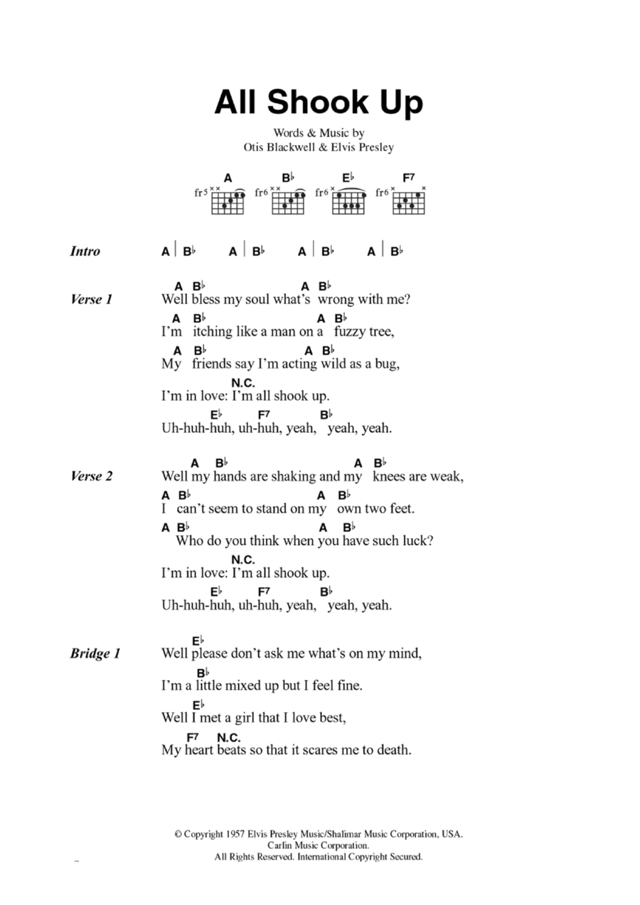 All Shook Up All Shook Up Guitar scores gallery preview page 1