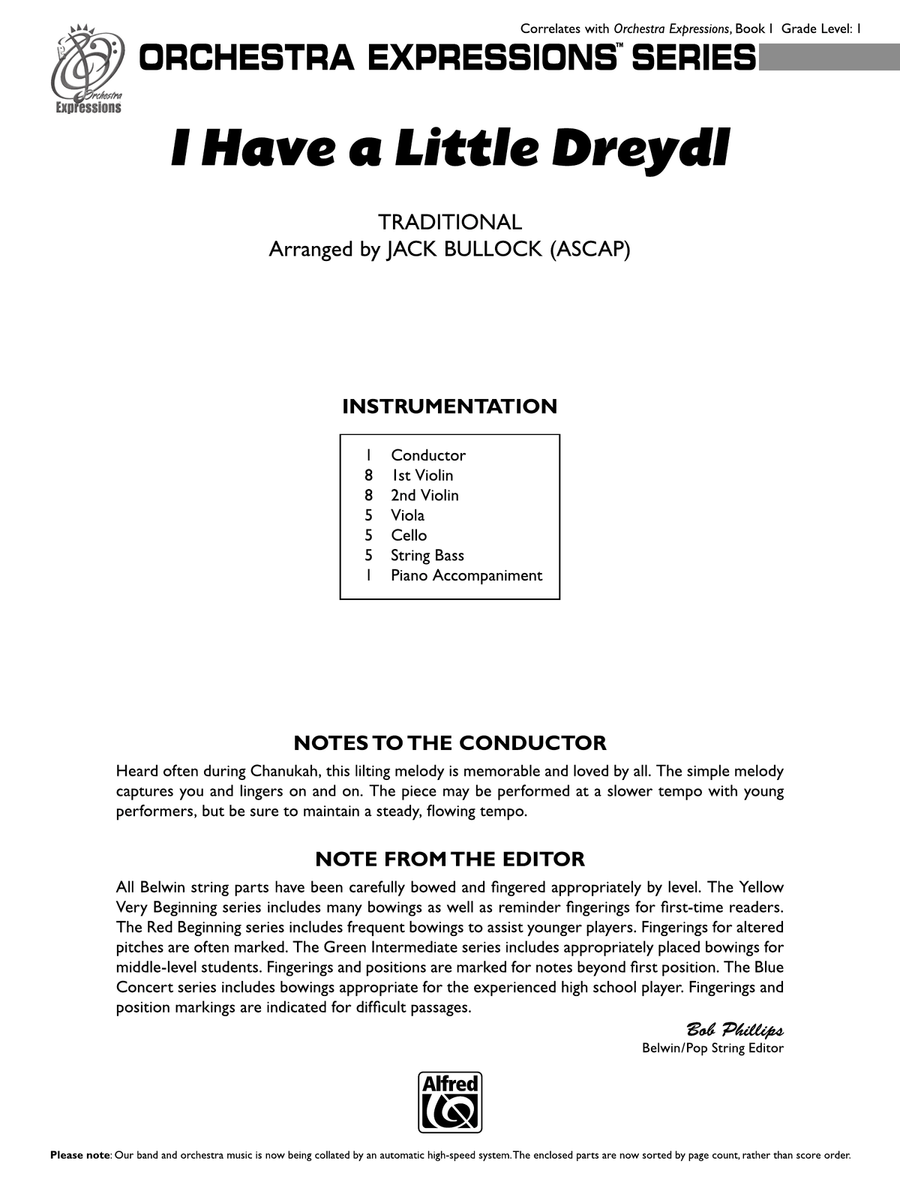 I Have a Little Dreydl: Score
