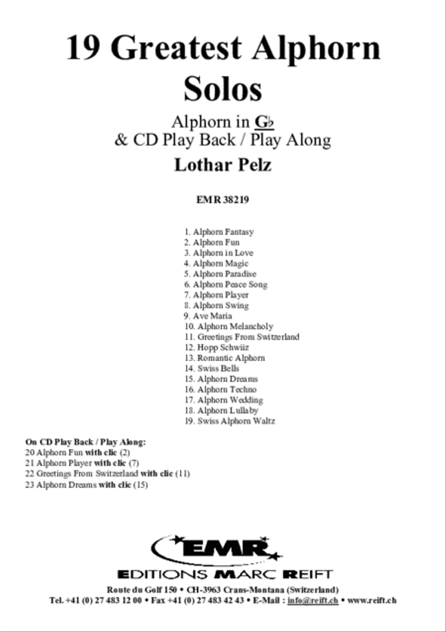 19 Greatest Alphorn Solos Alphorn scores gallery preview page 2