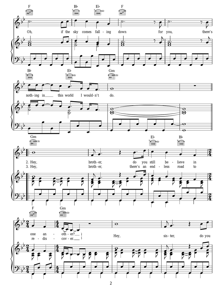 Hey Brother Acoustic Guitar scores gallery preview page 2