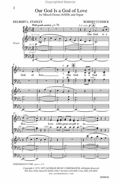 Our God Is a God of Love - SATB image number null