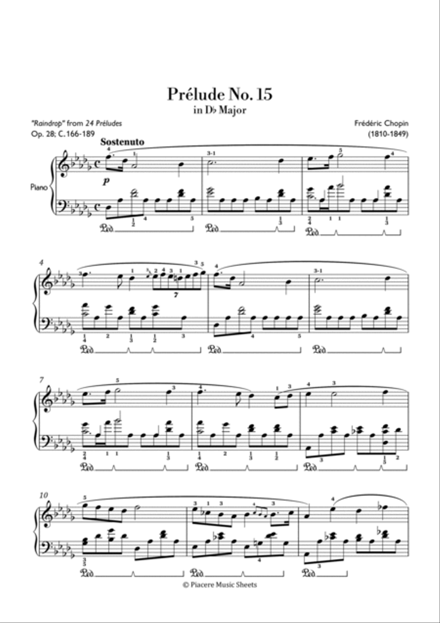 Chopin - Prelude No. 15 in D Flat Major - Advanced Chamber Music scores gallery preview page 2