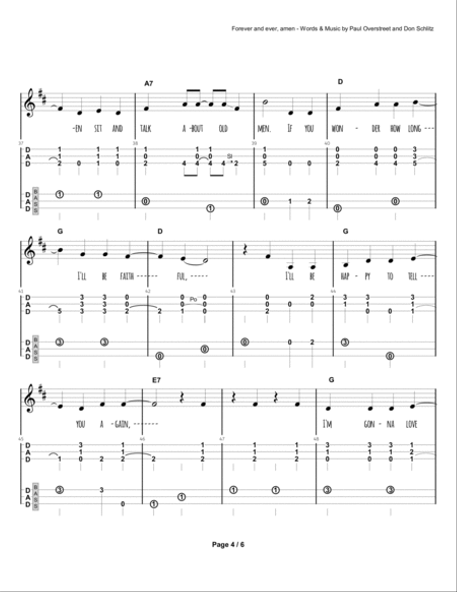 Forever And Ever, Amen Dulcimer scores gallery preview page 5