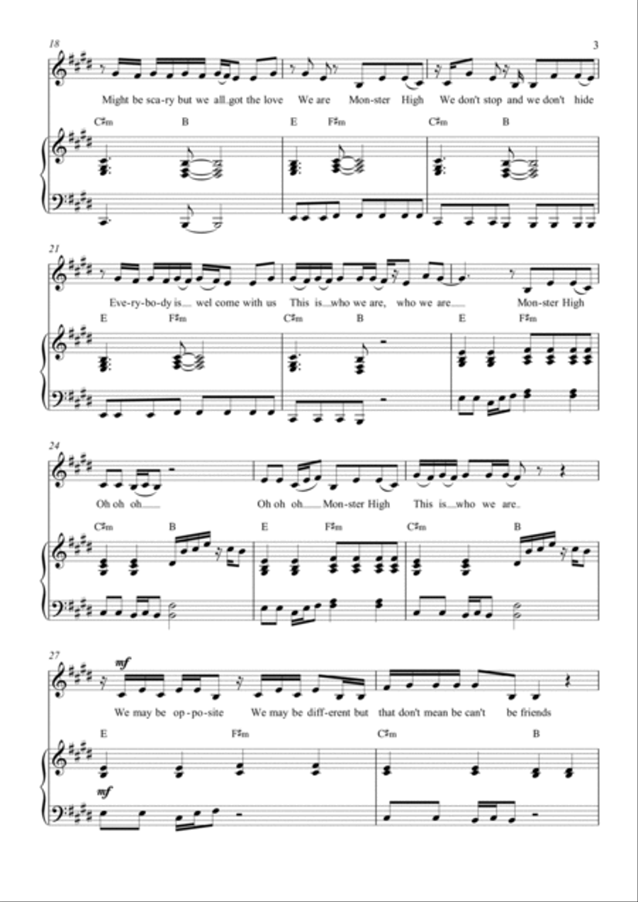 We Are Monster High We Are Monster High Piano, Vocal, Guitar scores gallery preview page 3