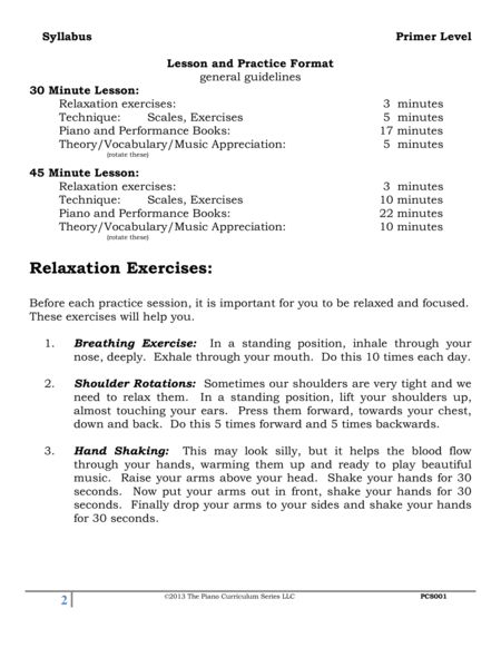 The Piano Lesson Companion Book-Primer Level
