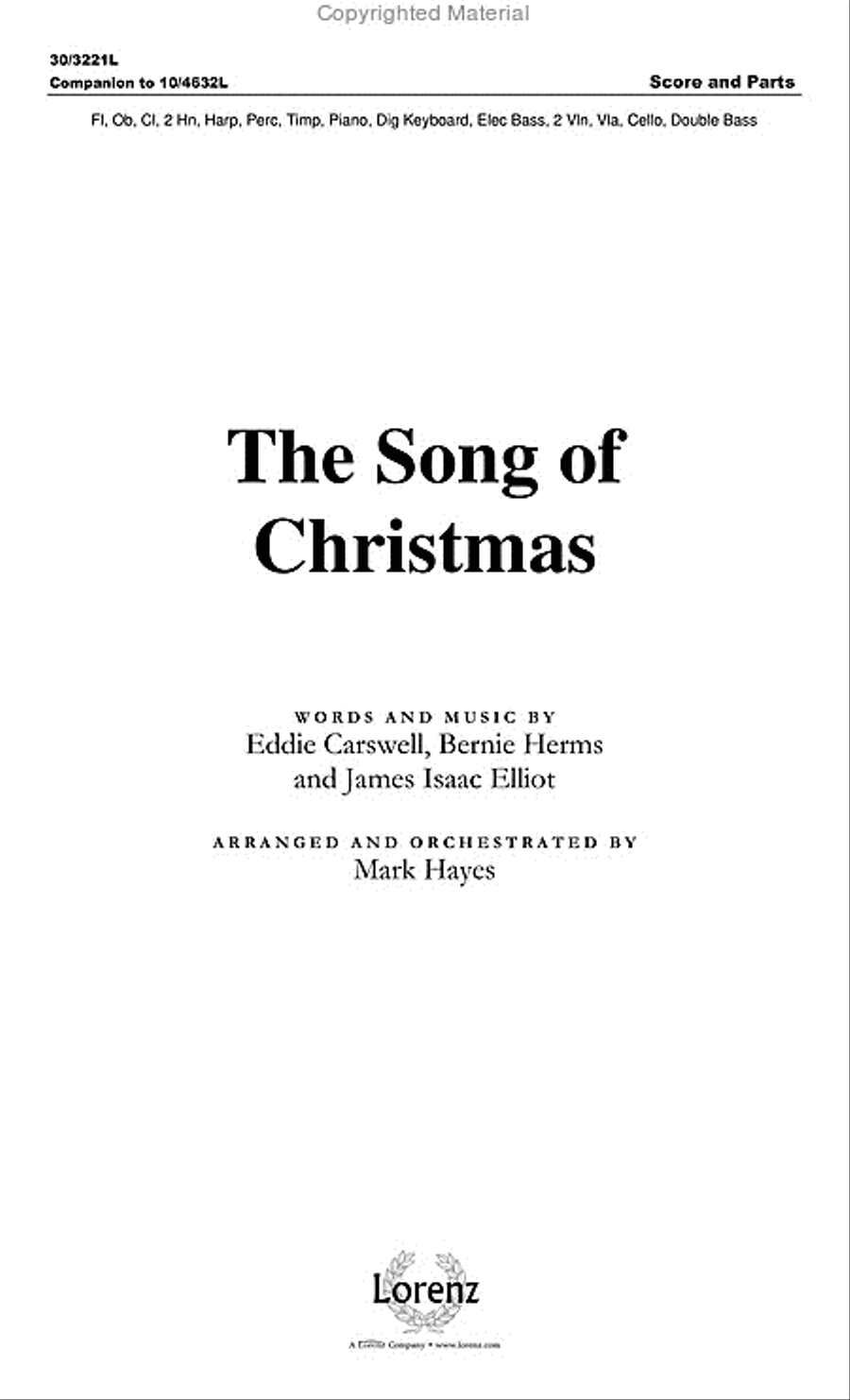 The Song of Christmas - Orchestral Score and Parts Choir scores gallery preview page 2