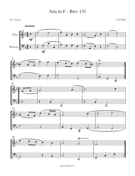 bach bwv anh. 131 gavotte in f major Oboe and Bassoon Sheet Music image number null