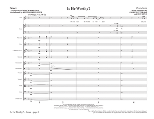 Book cover for Is He Worthy? (Chamber Orchestra) (arr. Heather Sorenson) - Full Score