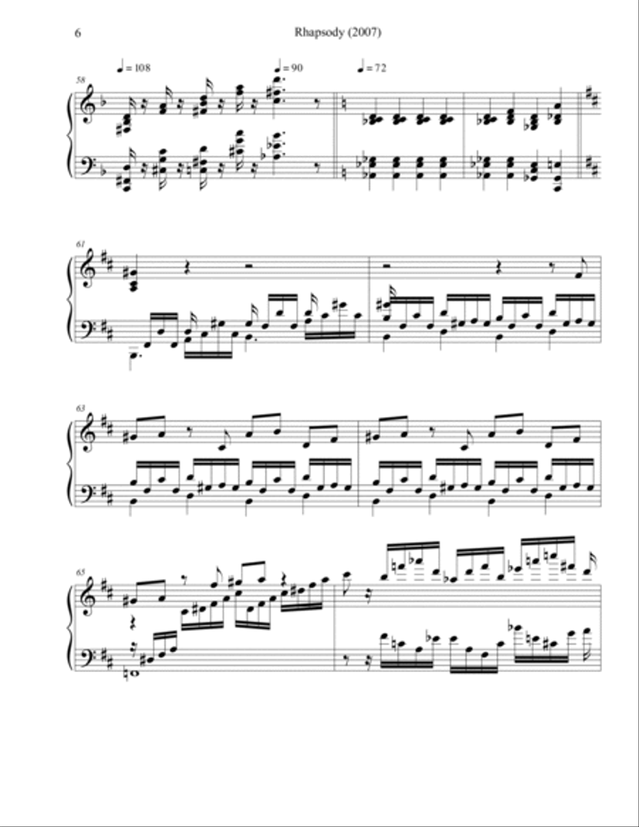 Rhapsody (2007) Piano Solo scores gallery preview page 6