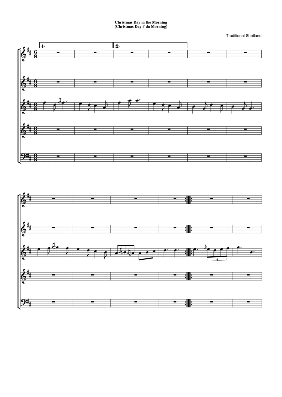 Christmas Day in the Morning Small Ensemble scores gallery preview page 1