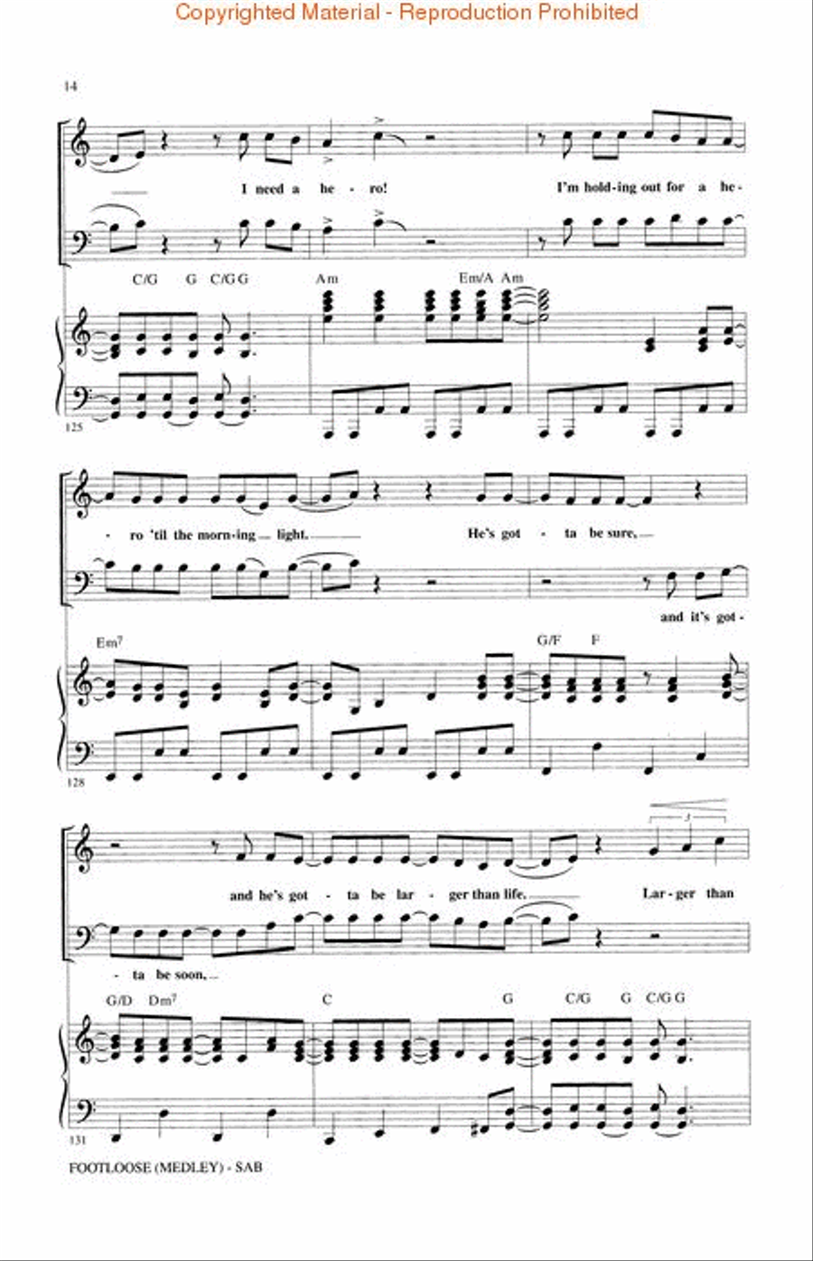 Footloose (Medley from the Broadway Musical) 3-Part scores gallery preview page 3