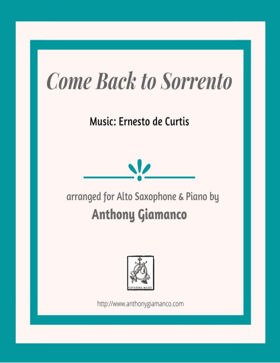 COME BACK TO SORRENTO - alto sax and piano Alto Saxophone scores gallery preview page 1