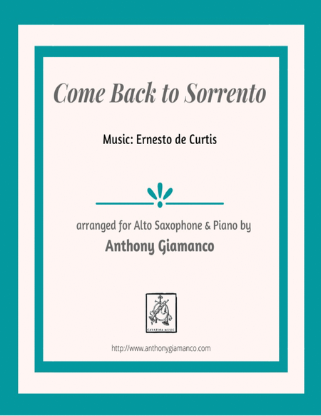 COME BACK TO SORRENTO - alto sax and piano image number null