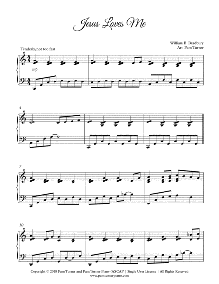 Jesus Loves Me (Intermediate Sacred Piano Solo) image number null