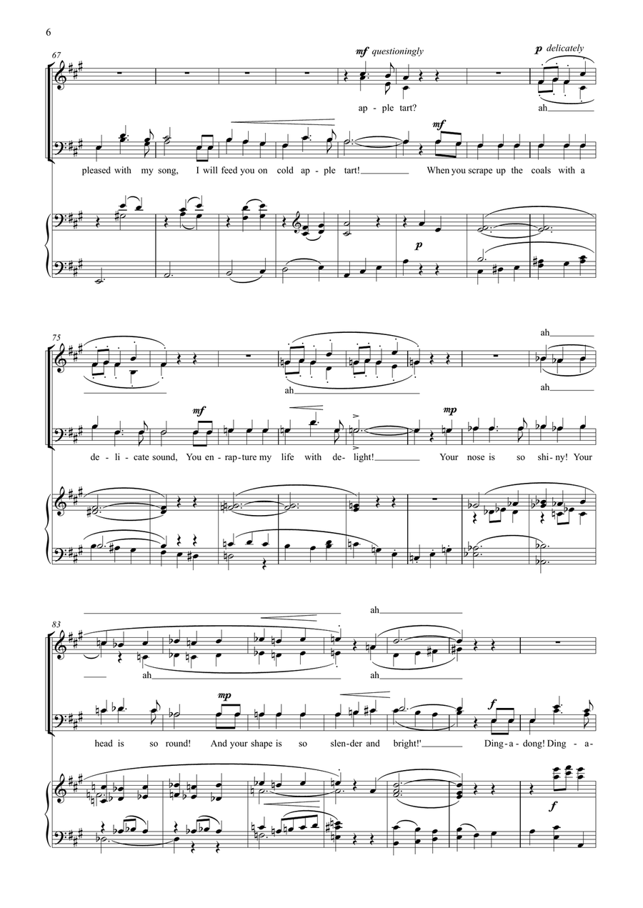 Three Nonsense Songs (SATB and optional childrens' choir) 4-Part scores gallery preview page 6