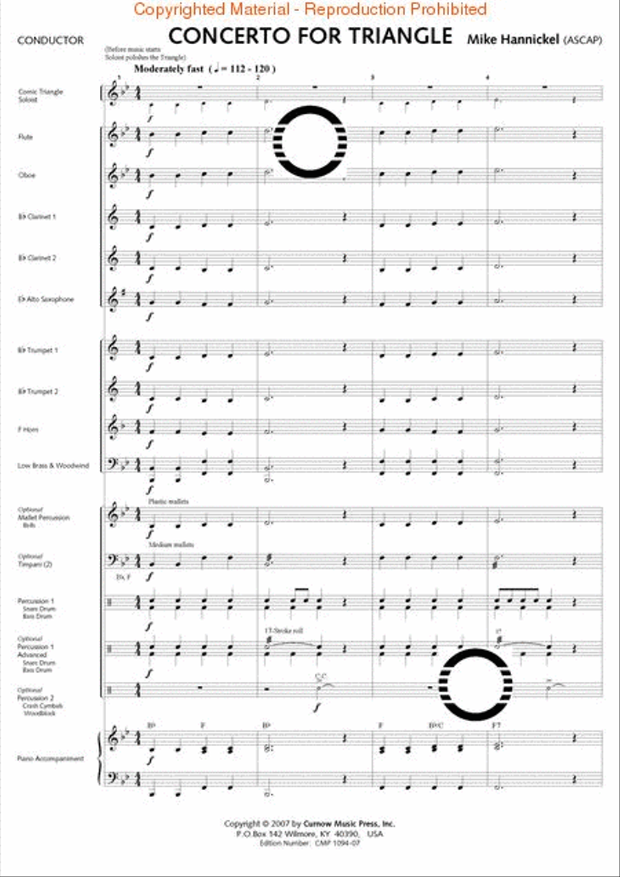 Concerto for Triangle and Band Concert Band scores gallery preview page 2