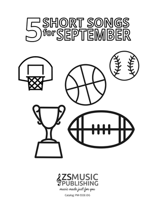 Book cover for 5 Short Songs for September: All About Sports!