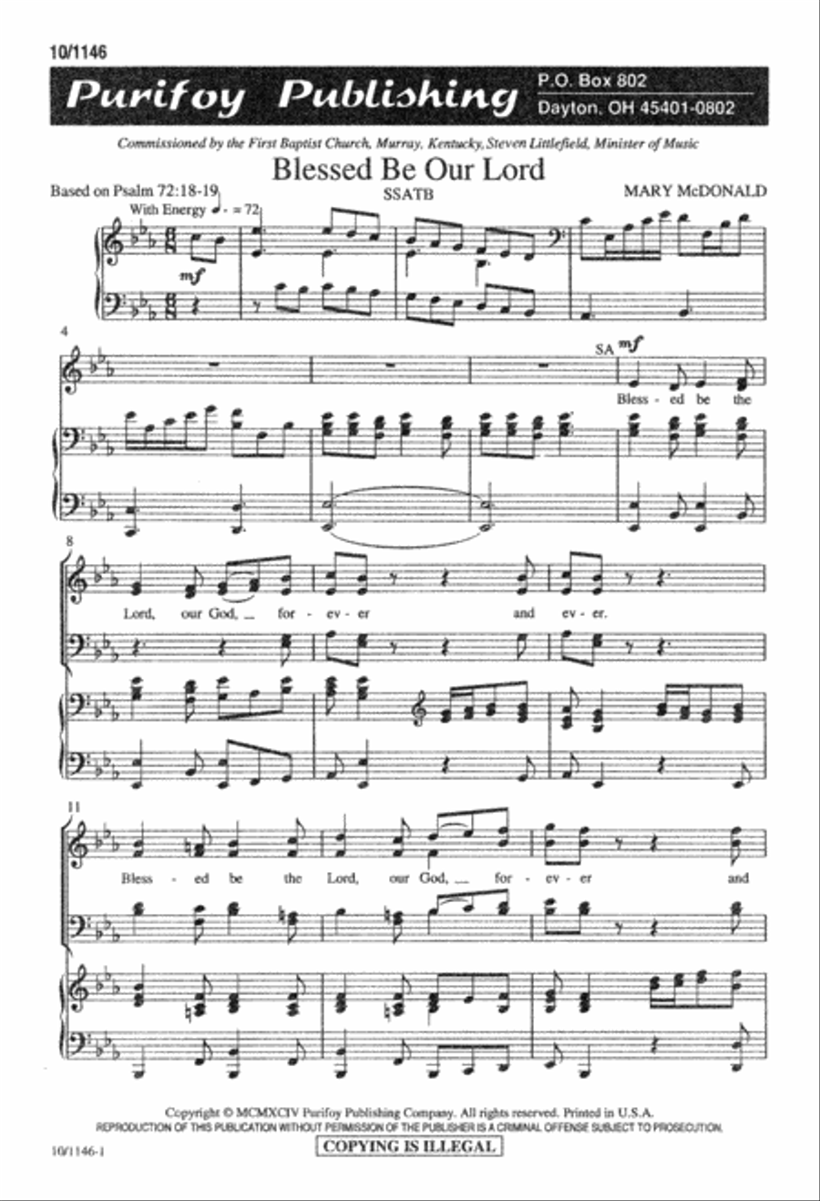 Blessed Be Our Lord Divisi scores gallery preview page 1