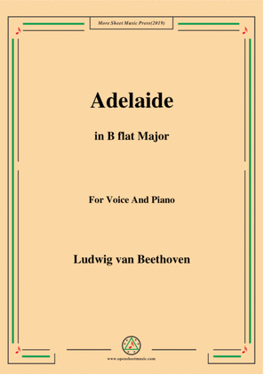 Book cover for Beethoven-Adelaide in B flat Major,for voice and piano