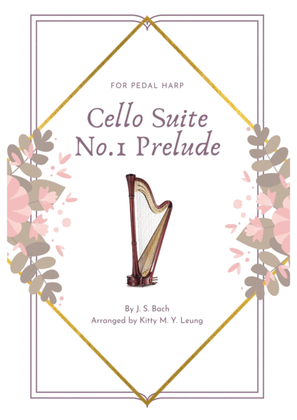 Book cover for Cello Suite No.1 Prelude by J.S.Bach for Pedal Harp