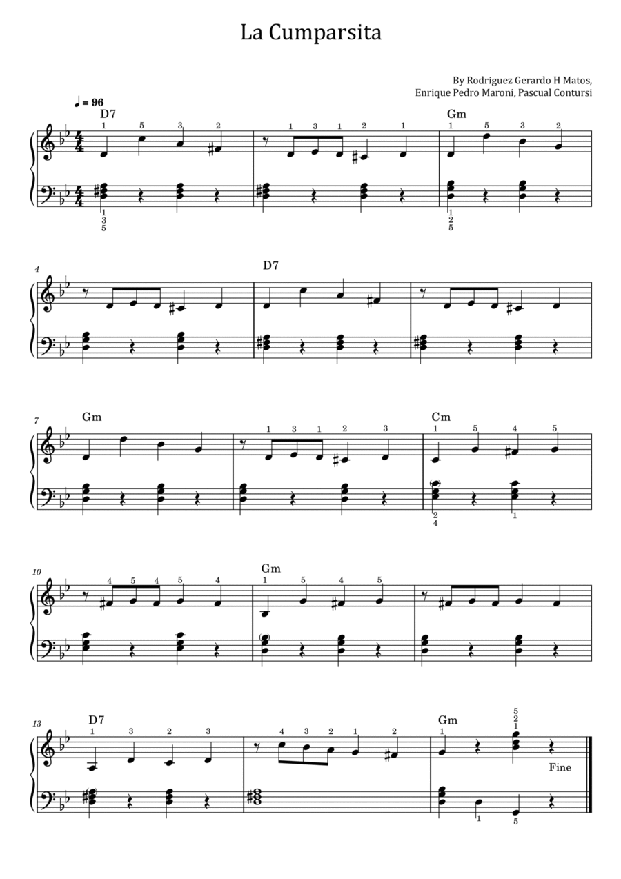 La Cumparsita Easy Piano scores gallery preview page 1
